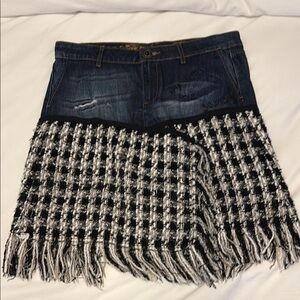 Desigual Blue and Black Asymmetrical Mini Skirt